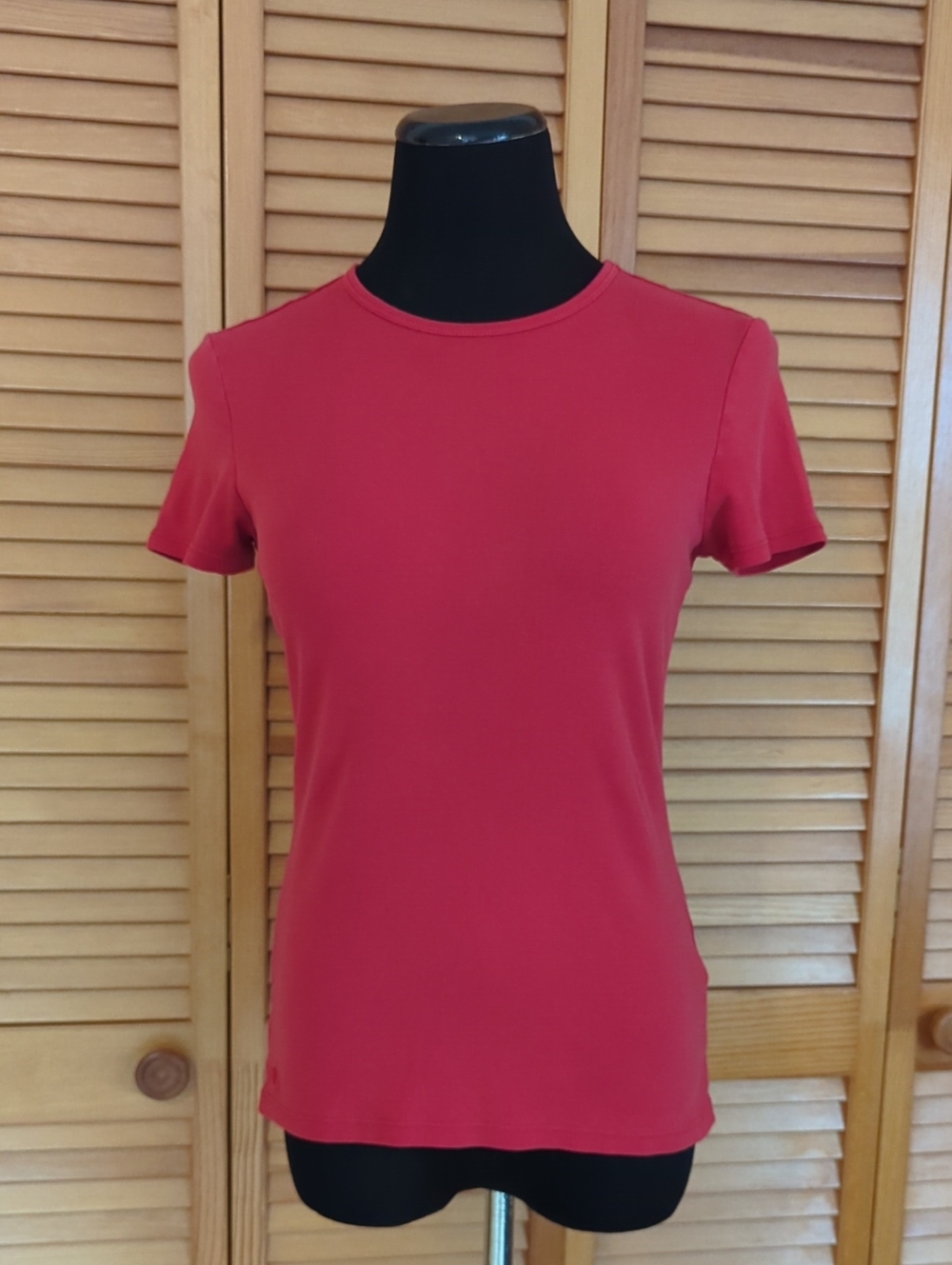 Lauren Ralph Lauren Red Cotton Tee Size Small Short Sleeve Tee Classic Preppy